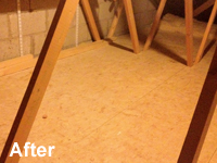 Attic insulation and flooring - After.